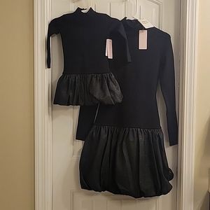 Rachel Parcell Bubble Hem Dress in Black, size XS & have matching 2T toddler